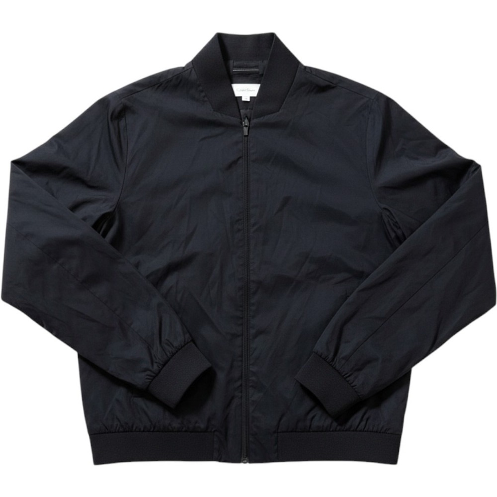 Calvin Klein Mens Black Full Zip Bomber Jacket Size XL Lightweight Cotton Nylon